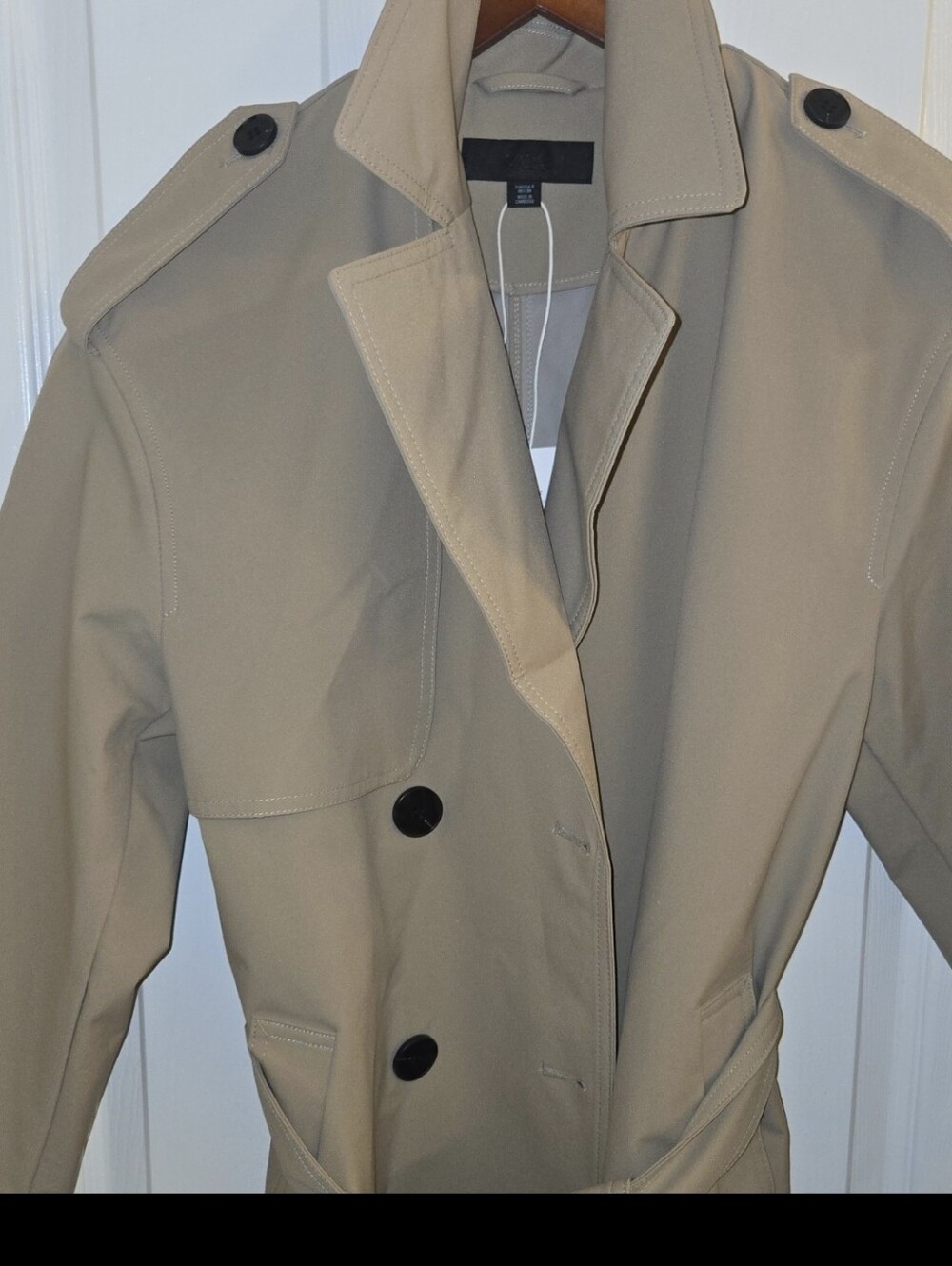 Zara Water-Repellent Belted Trench Coat | Windbreaker Sz:S - Picture 10 of 15